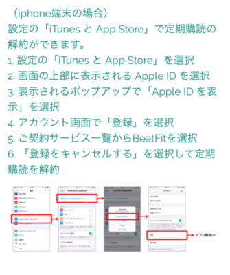 Beatfit（ビートフィット）解約iphone